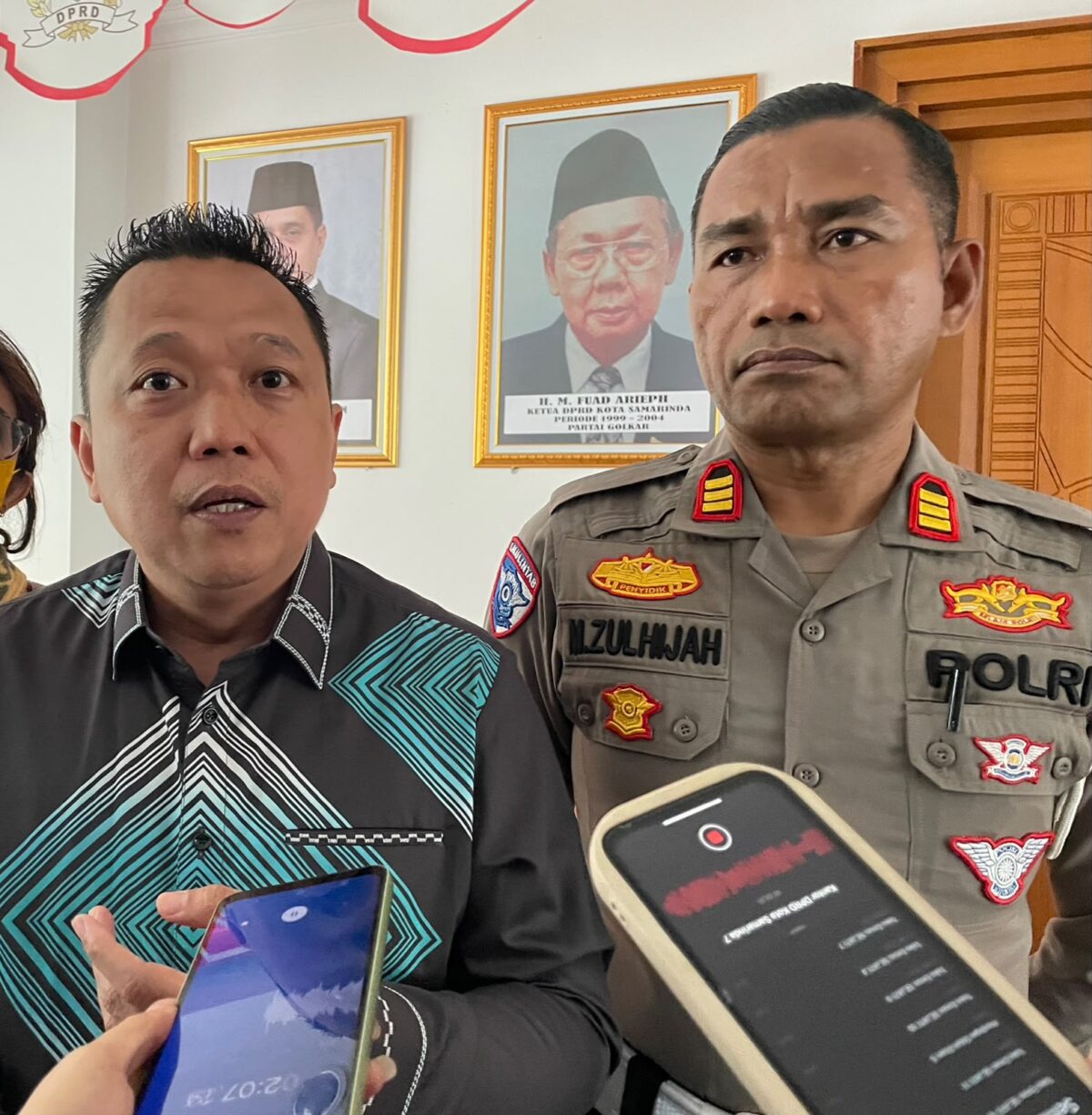 Ketua Komisi III DPRD Samarinda Deni Hakim Anwar bersama Wakasat Lantas Polresta Samarinda AKP M. Zulhijah